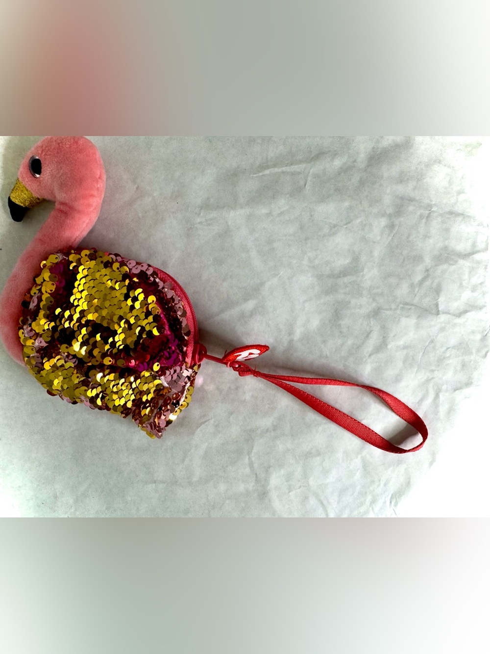 TY Pink Flamingo Change Purse - Picture 4 of 16